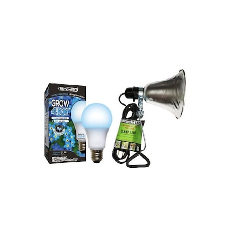 Miracle Led 4KK Clamp-On LED Grow Light Kit, 12W Blue Spectrum Daylight White Replacing 150W 802841